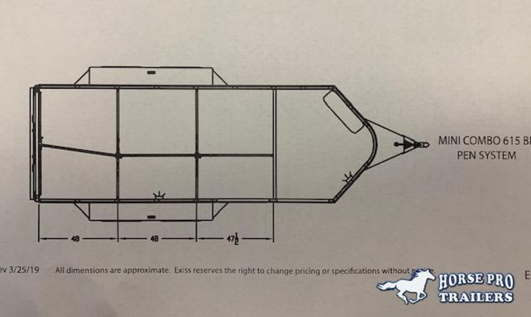New 2026 Exiss Trailers Exhibitor Mini Combo 615 BP Windows Horse Trailer