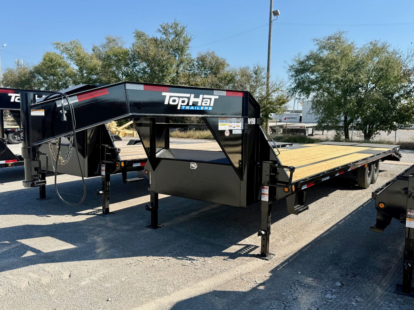 New 2026 Top Hat Trailers GN159-30x102 Flatbed Trailer w/ Jumbo Ramps & 14 Ply Tire Upg. (25'+5')