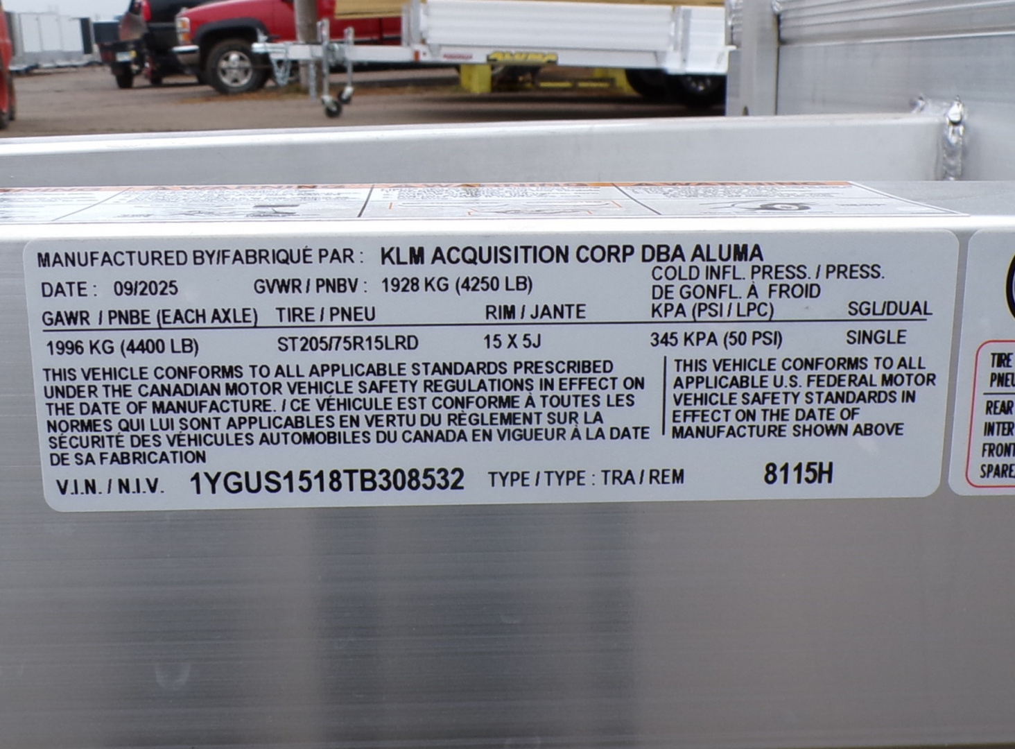 New 2026 Aluma 8115H-SR-BT Utility Trailer - 532