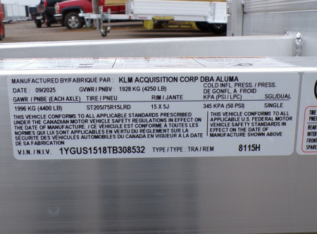 New 2026 Aluma 8115H-SR-BT Utility Trailer - 532