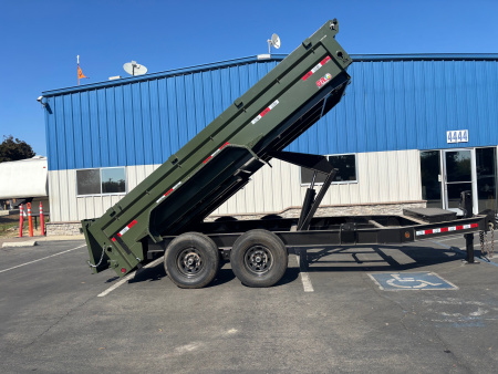 New 2025 GR 7'x14'x2' LOW PROFILE DESIGN 8"I-Beam Heavy Duty Dump Trailer 14k