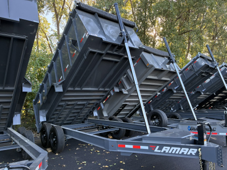 New 2026 Lamar Trailers 83 X16'-14K Bumper Pull Telescopic Dump Trailer