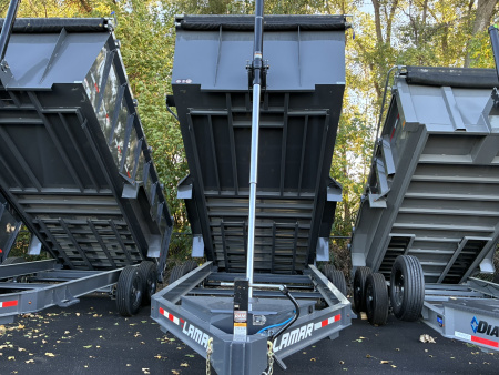 New 2026 Lamar Trailers 83"X16'-14K Bumper Pull Telescopic Dump Trailer