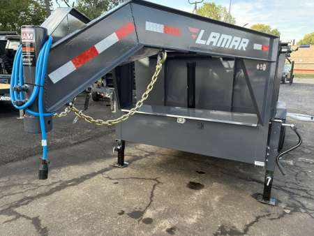 New 2026 Lamar Trailers 83"X16'-14K Gooseneck Telescopic Dump Trailer