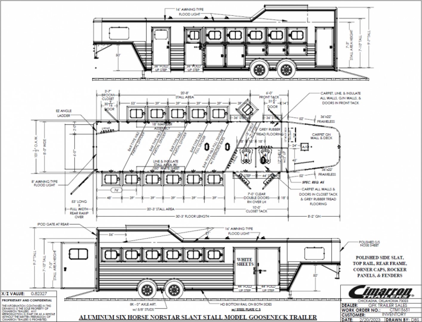 New 2024 Cimarron Norstar 6 Horse Trainer Trailer