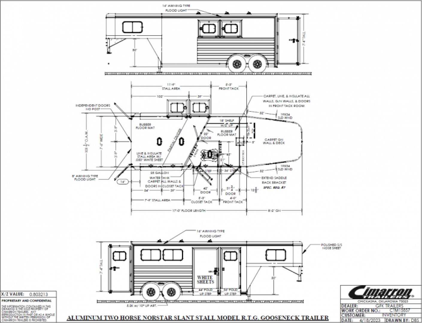 New 2024 Cimarron Norstar 2 Horse Gooseneck with Closet Tack