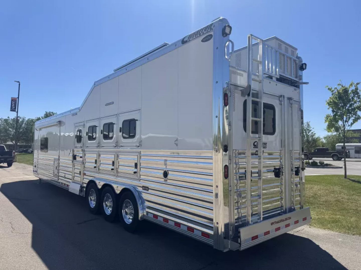 New 2026 Cimarron 4 Horse Side Load with 17'9" Living Quarter by Outlaw Conversions