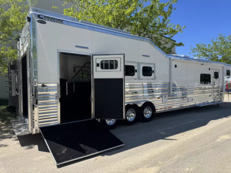 New 2026 Cimarron 4 Horse Side Load with 17'9" Living Quarter by Outlaw Conversions