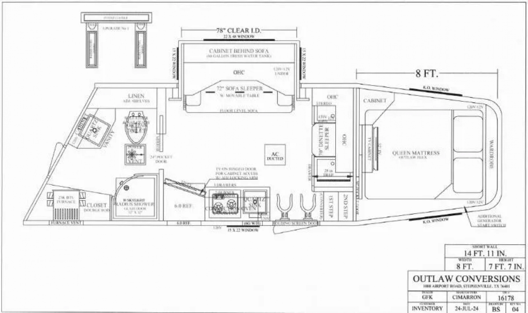 New 2025 Cimarron 3 Horse Side Load with 14'9" Living Quarter by Outlaw Conversions