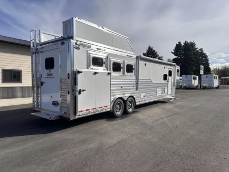 New 2025 Cimarron 3 Horse Side Load with 14'9" Living Quarter by Outlaw Conversions