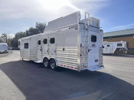 New 2025 Cimarron 3 Horse Side Load with 14'9" Living Quarter by Outlaw Conversions