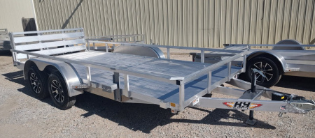New 2026 H&H Trailers 82x16 Aluminum Rail Side 7K Utility Trailer