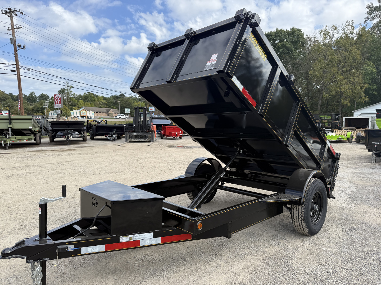 New 2026 P & T Trailers 5.2K 5X10 DUMP SPREAD GATE 7K JACK Dump Trailer