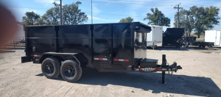 New 2026 H&H Trailers 7x14 High Side Scissor 14K Dump Trailer
