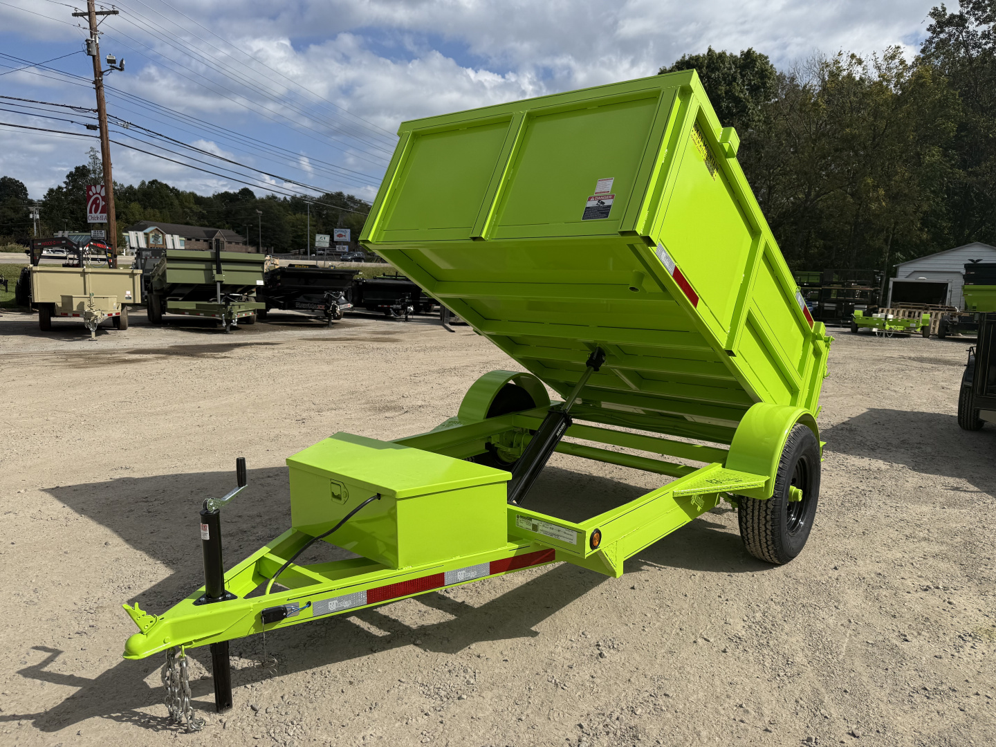 New 2026 P & T Trailers 5.2K 5X8 DUMP SPREAD GATE 7K JACK Dump Trailer