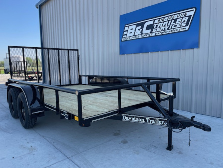 New 2026 DAVIDSON 83X12 TANDEM AXLE UTILITY PIPE TOP W/4' GATE