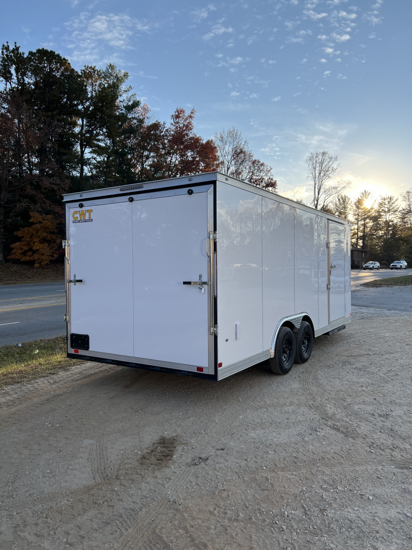New 2026 Covered Wagon Trailers 8.5X20 TA3 Gold Series / Enclosed Trailer / 7' Interior Height / 48" Side door / 5200# Electric Brake Axles / .080 Aluminum Exterior White