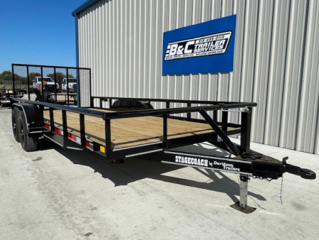 New 2026 DAVIDSON 83X18 PIPE TOP (2)TANDEM 5200lb AXLES UTILITY W 9900lb GVWR, 4' GATE