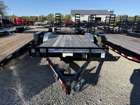 New 2026 PJ Trailer Carhauler C5182 83x18 TA Dovetail w/ Slide In Ramps (GVW:7000) BLACK