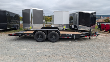 New 2025 CAM Superline 18' Lo Pro Full Tilt Equipment Trailer (7K AXLES)