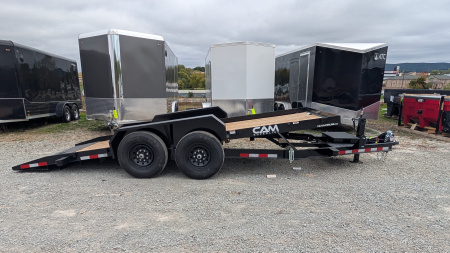 New 2025 CAM Superline 18' Lo Pro Full Tilt Equipment Trailer (7K AXLES)