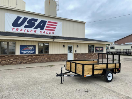 New 2026 AMO 5x8 Light Duty Wood Side 2K Utility Trailer
