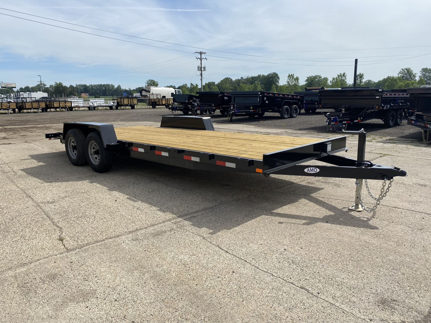 New 2026 AMO 82x20 Flat Deck w/2ft Dove Tail 10k Car Hauler