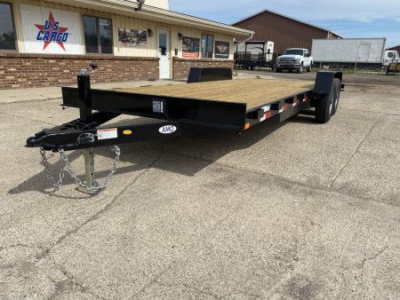 New 2026 AMO 82x20 Flat Deck w/2ft Dove Tail 10k Car Hauler
