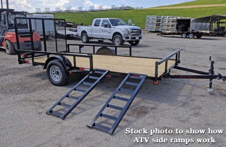 New 2026 Quality 7x14 PRO Heavy Single Axle Utility Trailer w/ Brakes & ATV Side Ramps