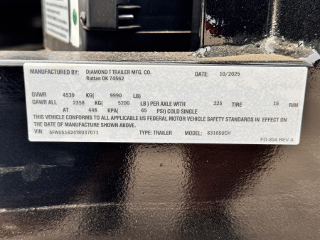 New 2026 Diamond T 7-16 Heavy Duty Tandem Axle Split Gate Utility 10K GVWR