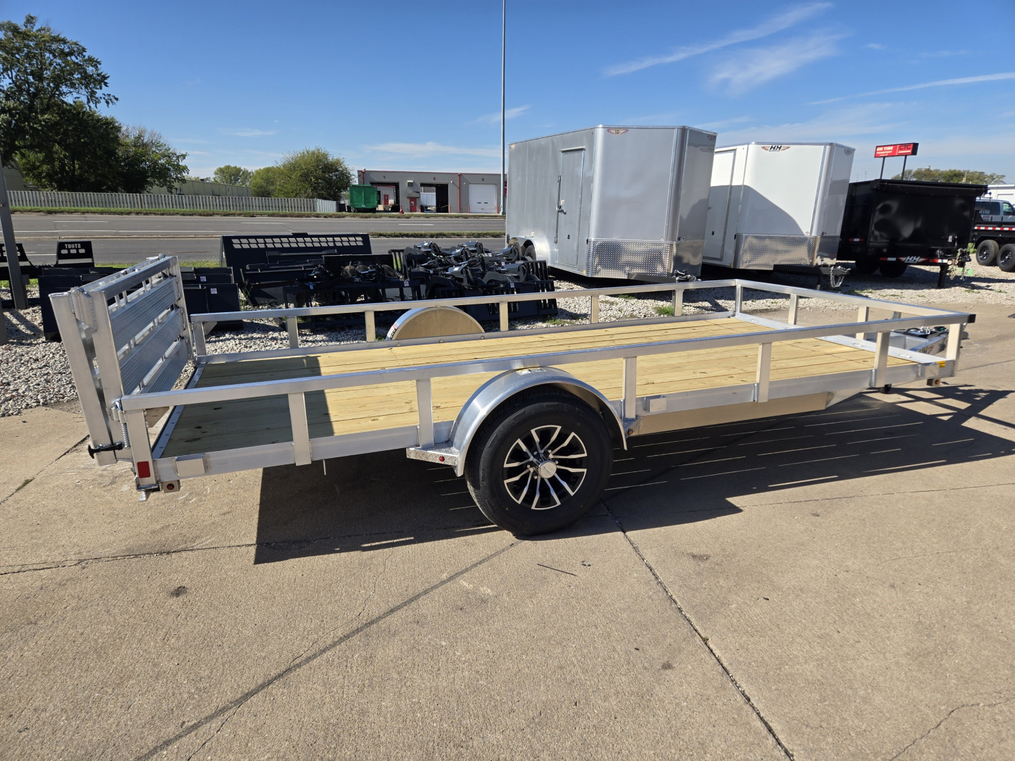 New 2026 H&H Trailers 82x14 Aluminum Rail Side 5K Utility Trailer