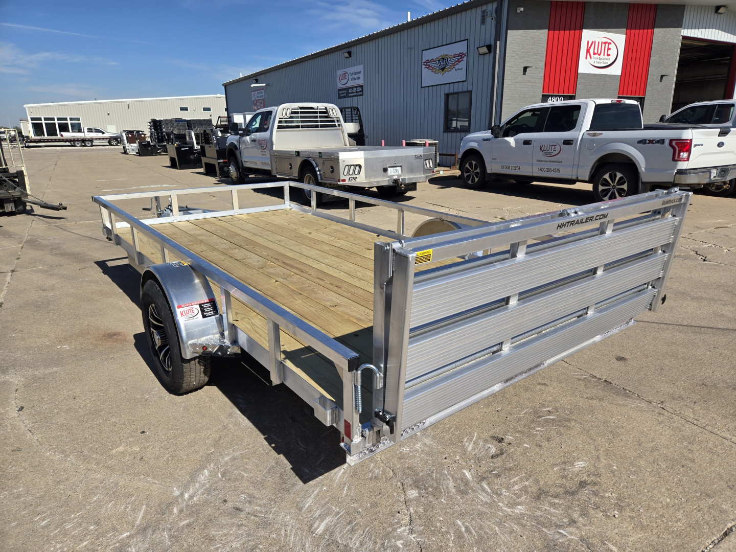 New 2026 H&H Trailers 82x14 Aluminum Rail Side 5K Utility Trailer