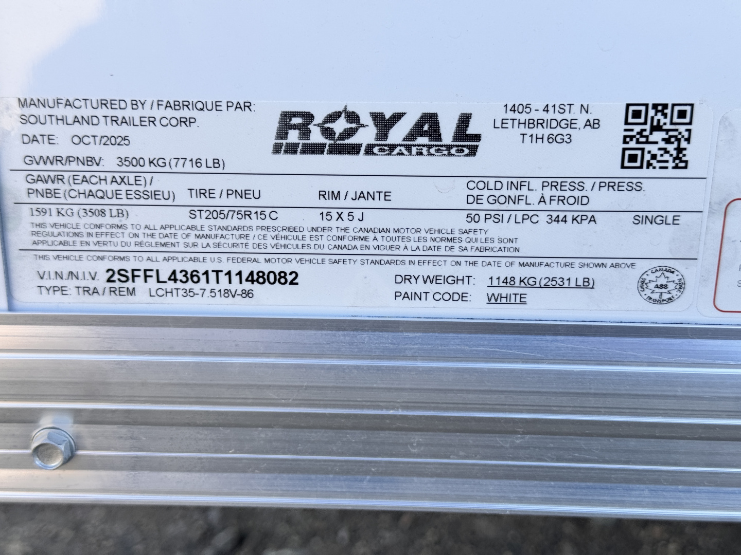 New 2026 Royal Cargo Trailers 7.5-16-1.5V Enclosed