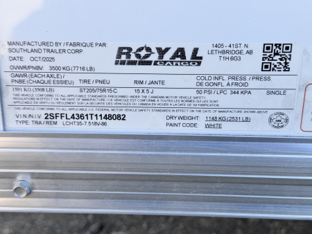 New 2026 Royal Cargo Trailers 7.5-16-1.5V Enclosed