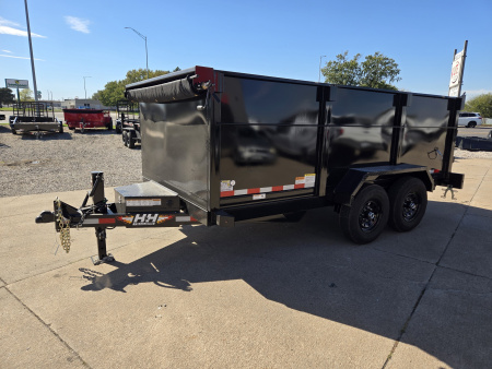 New 2026 H&H Trailers 7x14 High Side Scissor 14K Dump Trailer