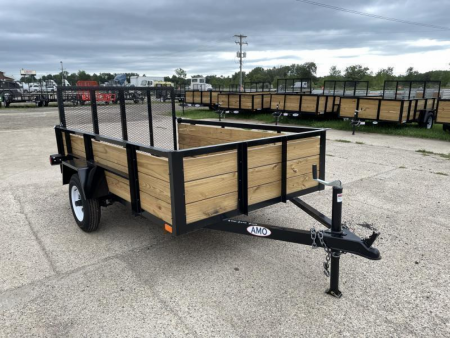 New 2026 AMO 5x8 Light Duty Wood Side 2K Utility Trailer