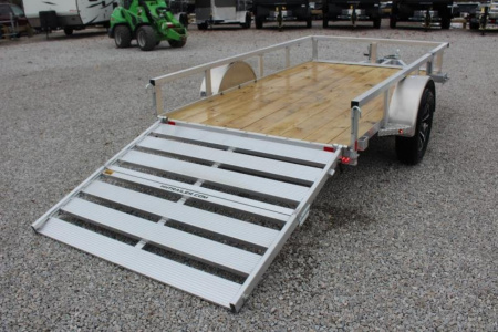 New 2025 H & H  5.5' x 10' Aluminum Utility Trailer - BiFold Ramp - 2990# GVW