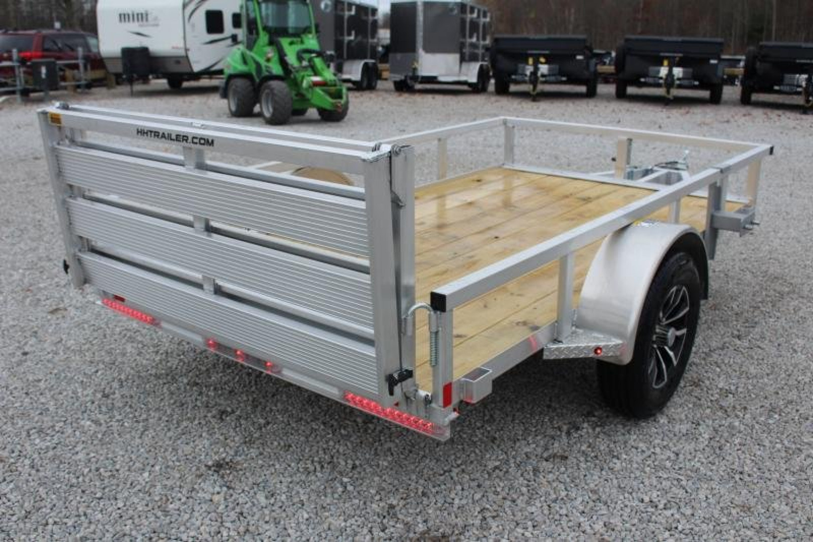 New 2026 H & H 5.5' x 10' Aluminum Utility Trailer - BiFold Ramp - 2990# GVW