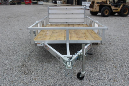 New 2026 H & H 5.5' x 10' Aluminum Utility Trailer - BiFold Ramp - 2990# GVW