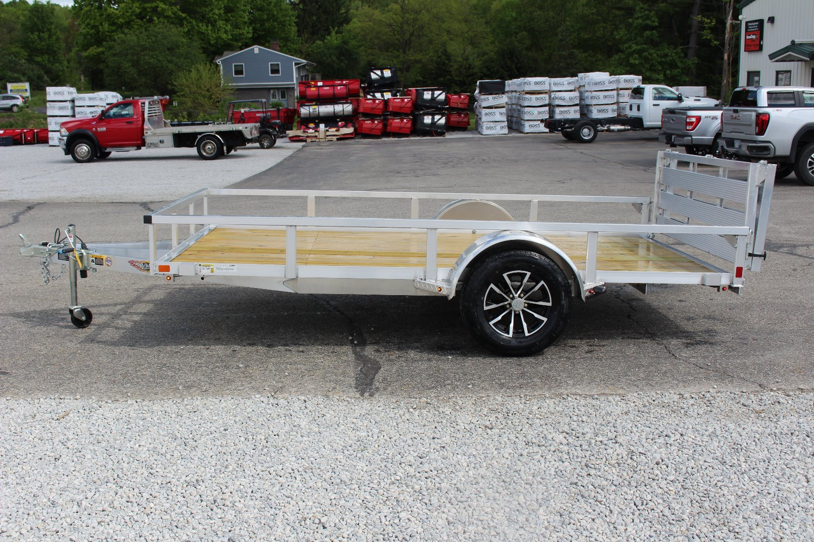 New 2026 H & H 6.4' x 12' Aluminum Utility Trailer - BiFold Ramp - 2990# GVW
