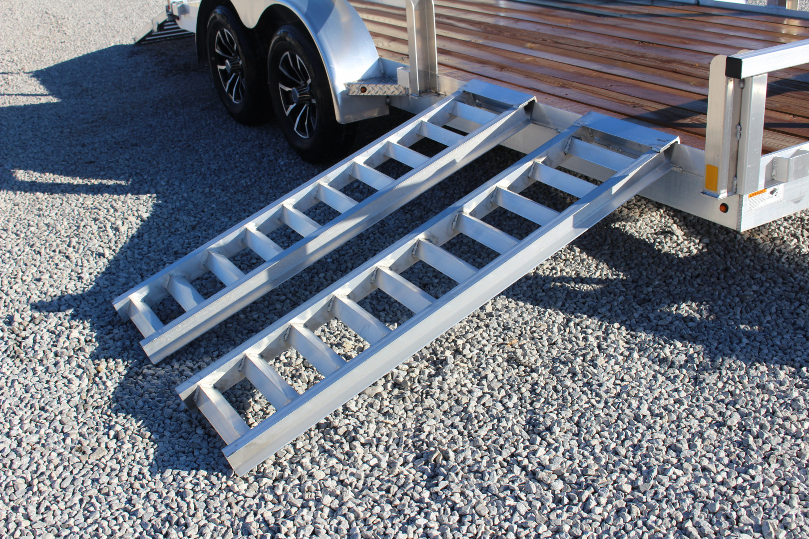 New 2025 H & H Trailer 6'10" x 16' Aluminum ATV Trailer - Side Load Ramps - BiFold Ramp - 7000# GVW