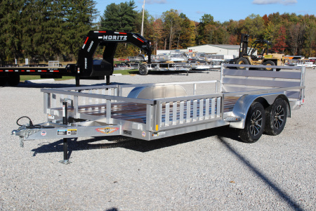 New 2025 H & H Trailer 6'10  x 16' Aluminum ATV Trailer - Side Load Ramps - BiFold Ramp - 7000# GVW