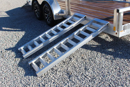 New 2025 H & H Trailer 6'10" x 16' Aluminum ATV Trailer - Side Load Ramps - BiFold Ramp - 7000# GVW