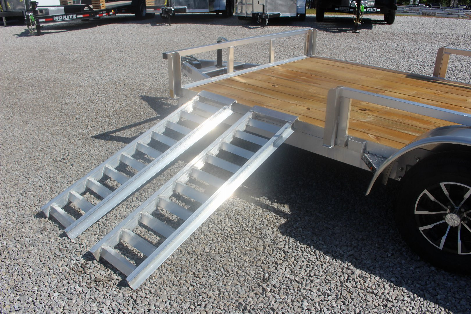 New 2025 H & H Trailer 6'10" x 16' Aluminum ATV Trailer - Side Load Ramps - BiFold Ramp - 7000# GVW
