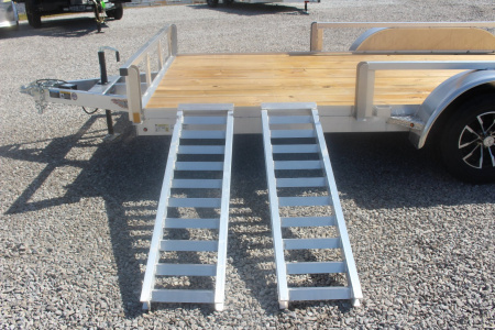 New 2025 H & H Trailer 6'10" x 16' Aluminum ATV Trailer - Side Load Ramps - BiFold Ramp - 7000# GVW