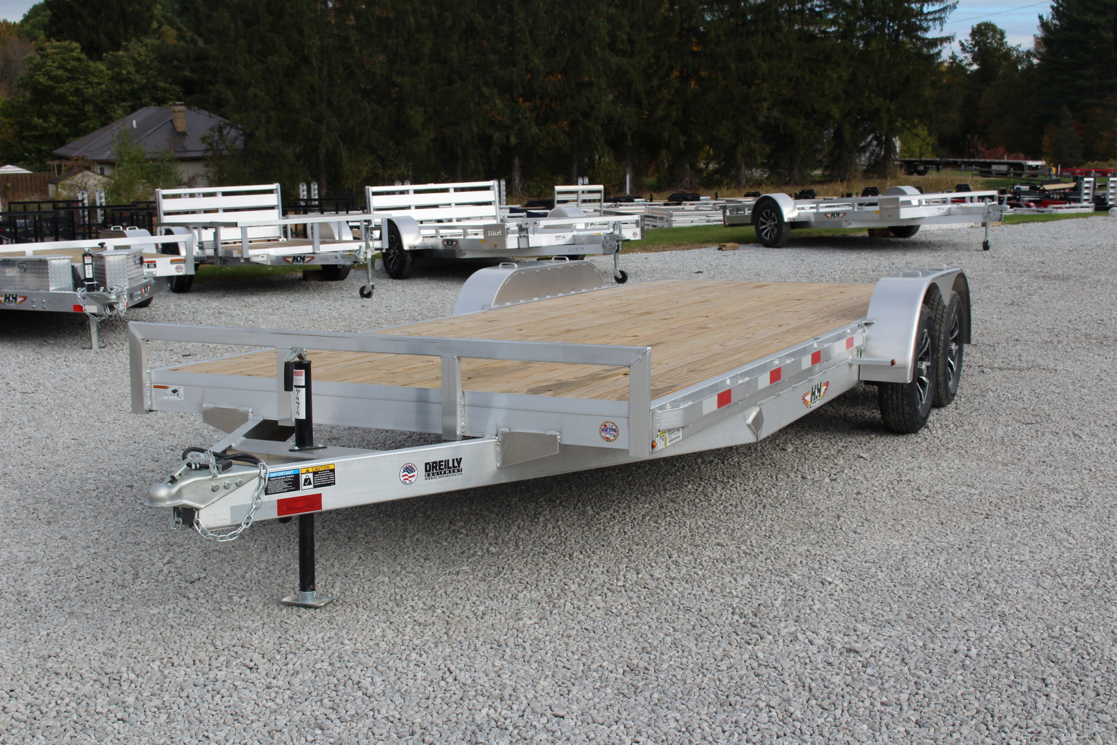 New 2026 H & H Trailer 7' x 20' Heavy Duty Aluminum Car Hauler - Slide In Ramps - 7000# GVW