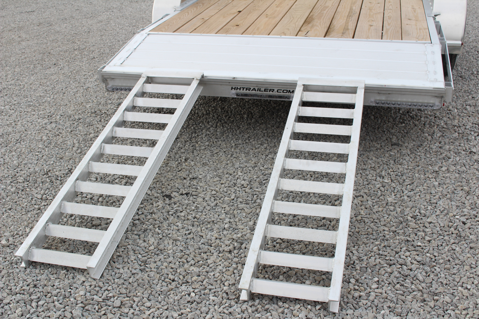 New 2026 H & H Trailer 7' x 20' Heavy Duty Aluminum Car Hauler - Slide In Ramps - 7000# GVW