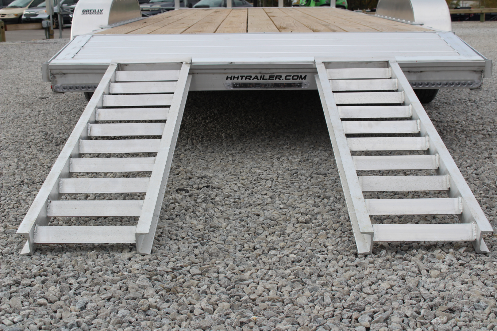 New 2026 H & H Trailer 7' x 20' Heavy Duty Aluminum Car Hauler - Slide In Ramps - 7000# GVW