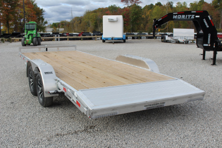 New 2026 H & H Trailer 7' x 20' Heavy Duty Aluminum Car Hauler - Slide In Ramps - 7000# GVW