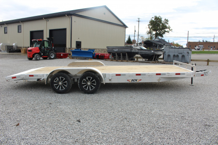 New 2026 H & H Trailer 7' x 20' Heavy Duty Aluminum Car Hauler - Slide In Ramps - 7000# GVW